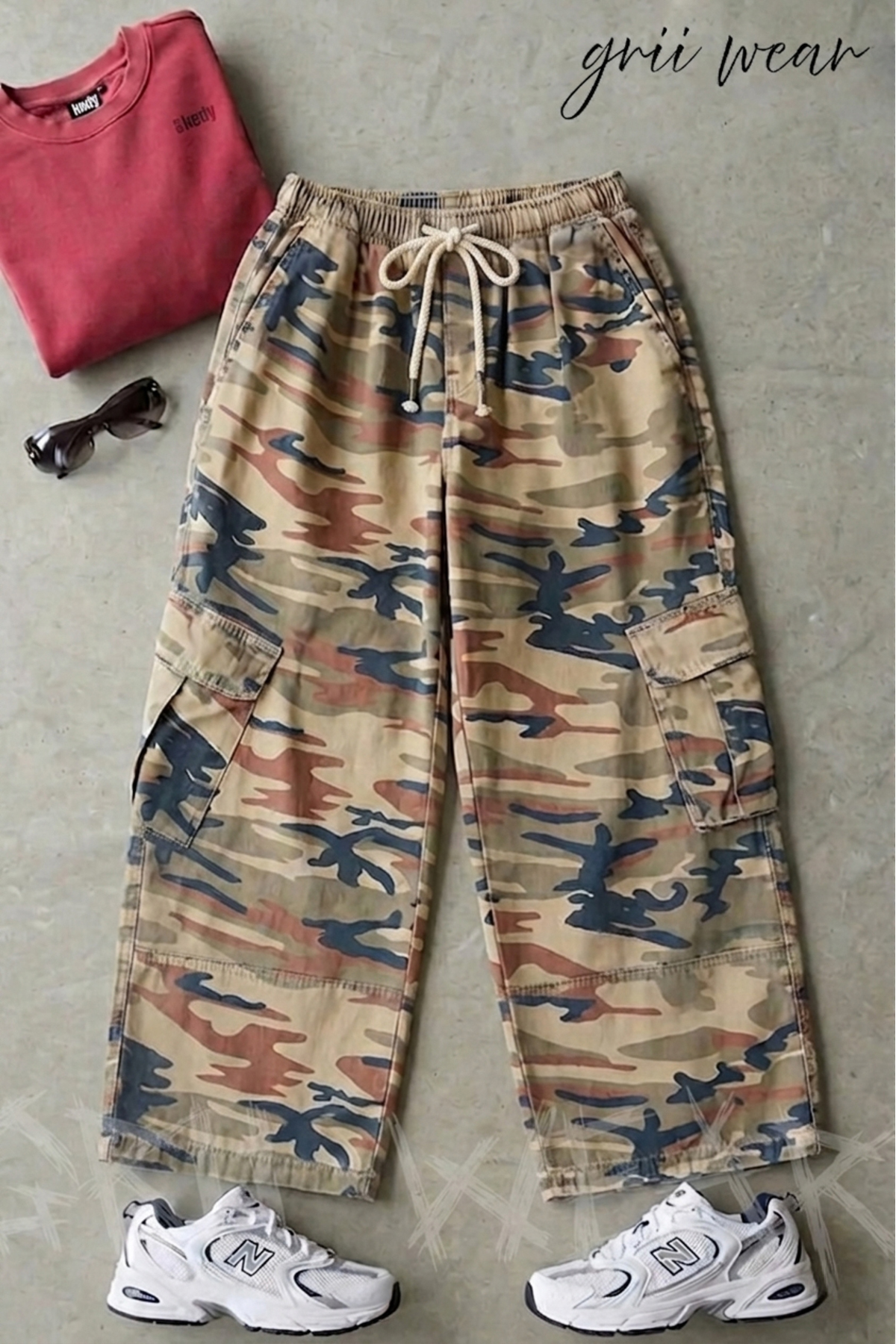 Extra Bol Unisex Baggy Kargo Cep Pantolon