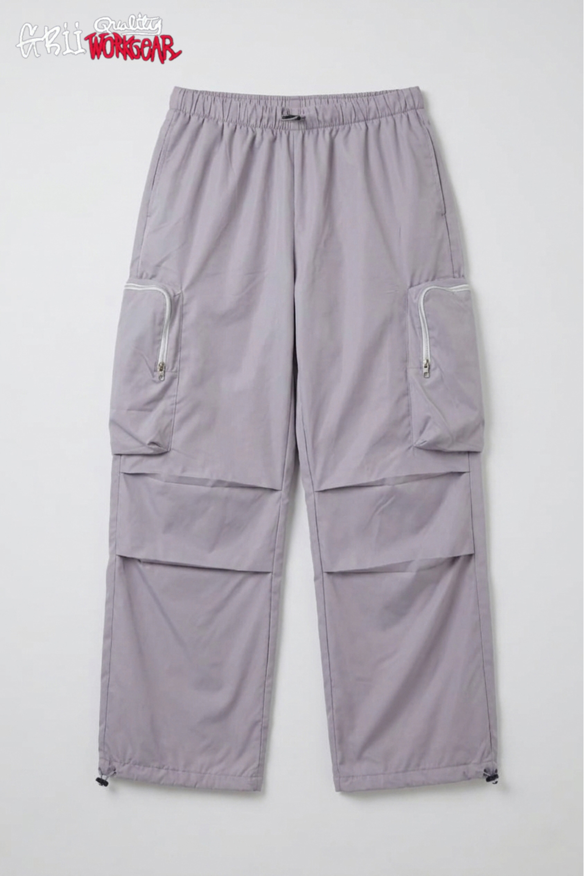 Unisex Oversize Parşüt Kargo Pantolon Pileli Eşofman Bel Paça Lastikli