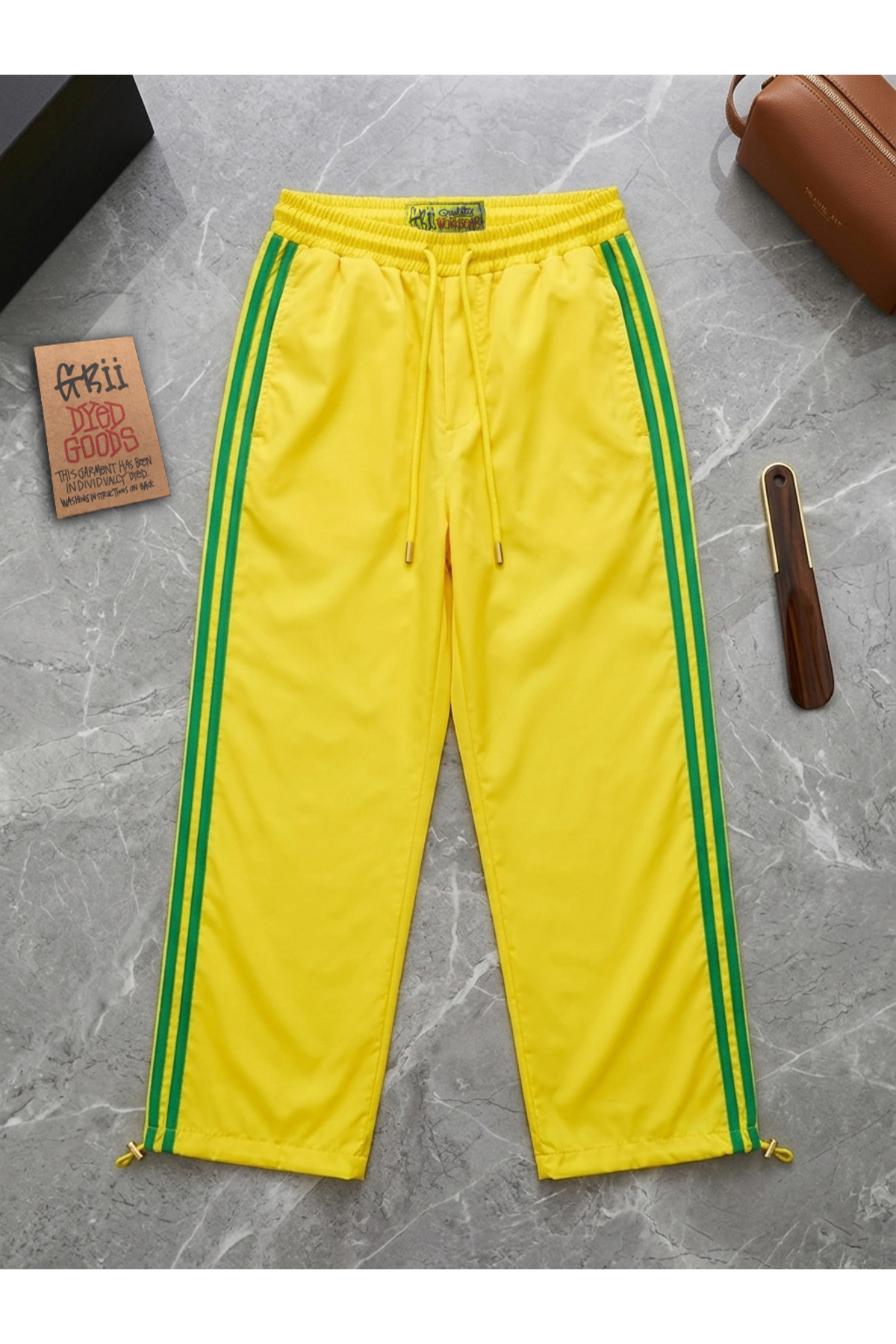 Üç Şeritli Unisex Düz Baggy Eşofman bel Paça Lastikli Ayarlanabilir Bel Paça