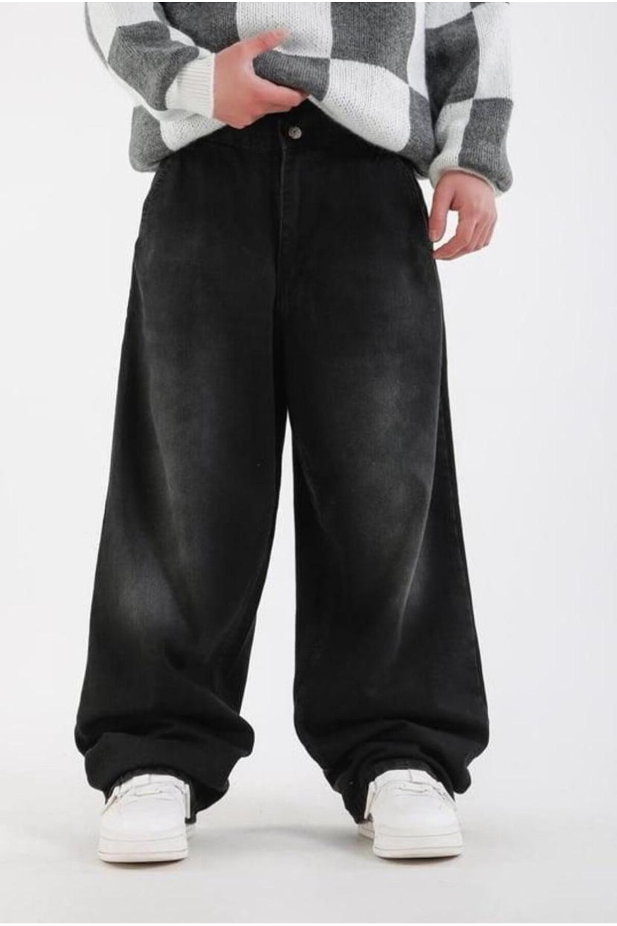 Füme Yıkamalı Vintage Baggy Jean