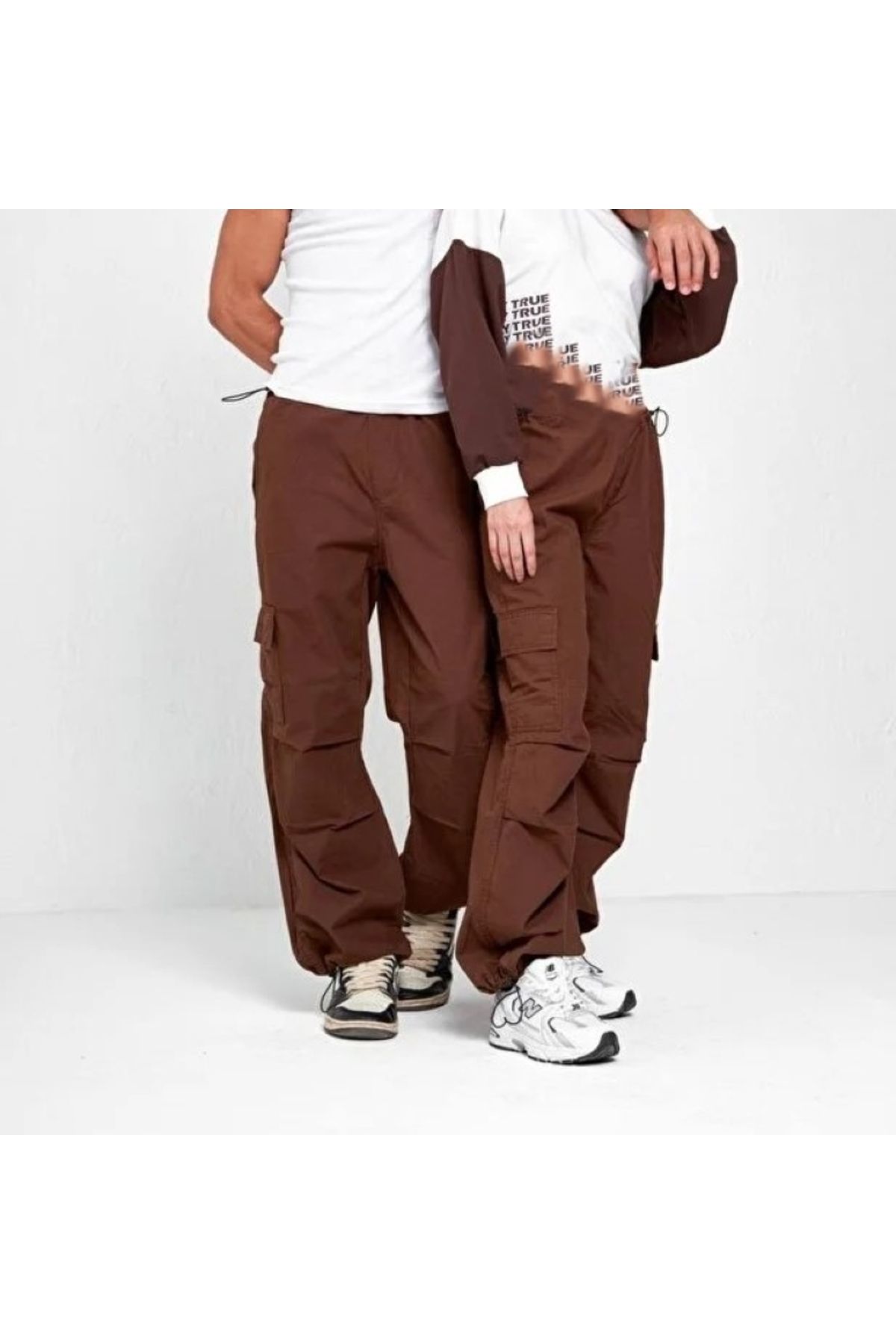 Y2k Unisex Baggy Tactical Kargo Paraşüt Pantolon Ayarlanabilir Bel Ve Paçalar