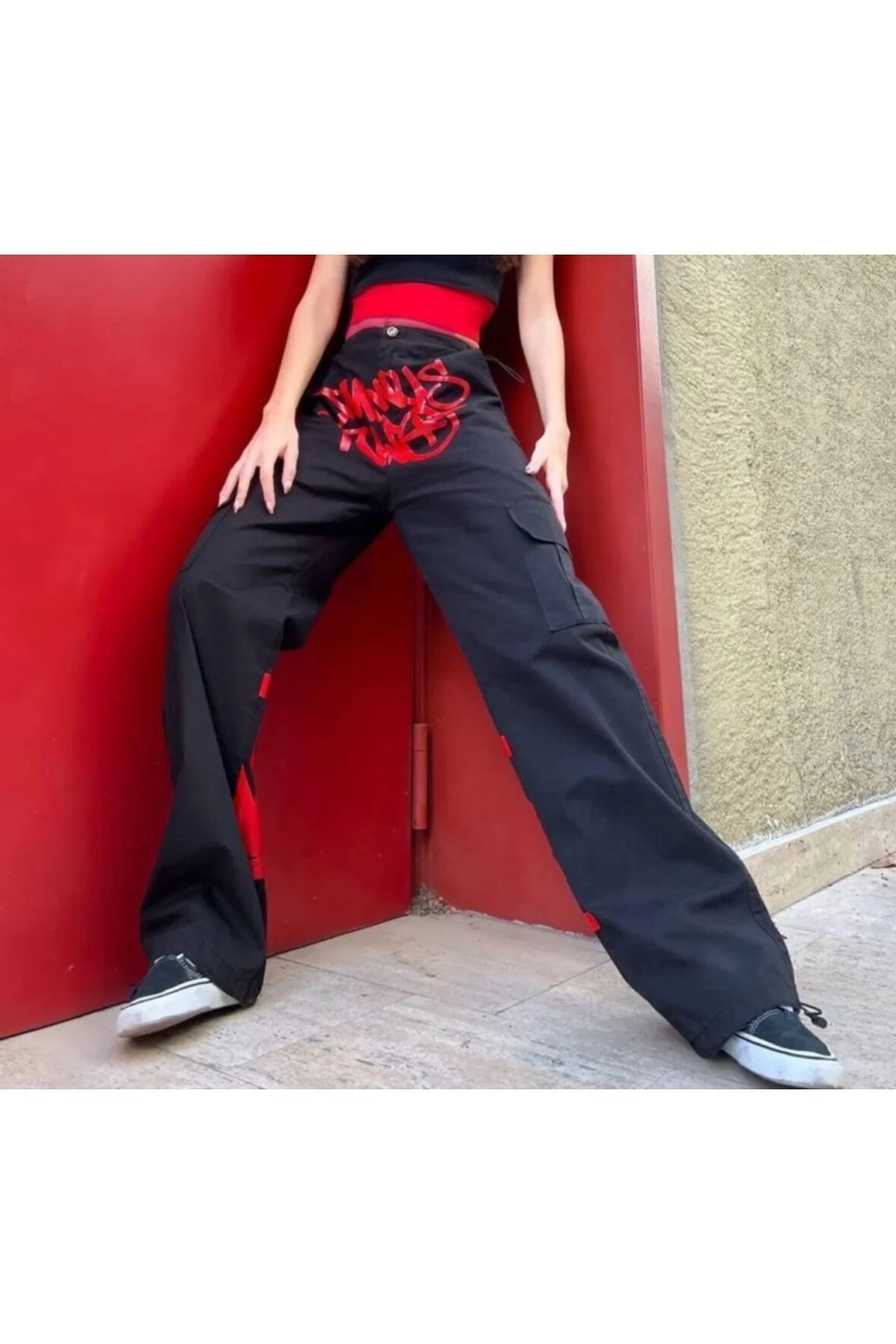 Y2k Minus Grunge Two Detail Kargo Cepli Bol Paça Baggy Jean deepwatergrunge